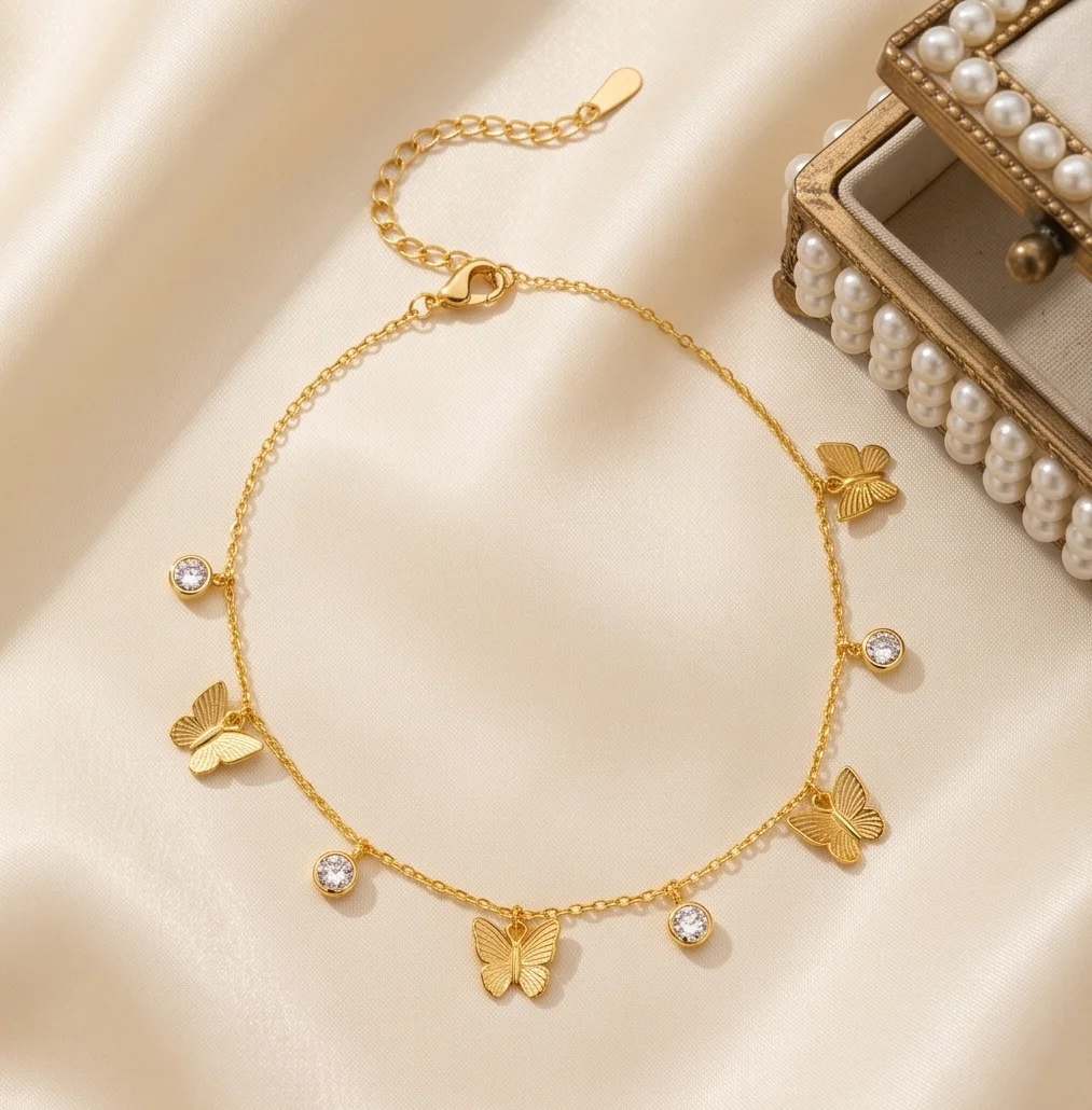 Butterfly Charm Anklet for Women