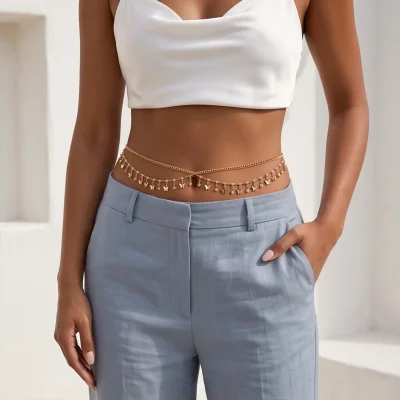 Double Layer Butterfly Waist Chain