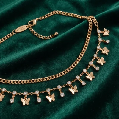 Double Layer Butterfly Waist Chain